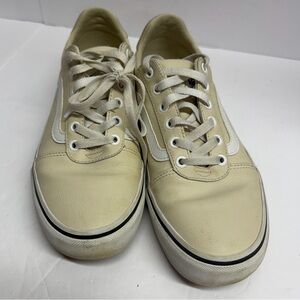 Vans Ward Deluxe tumble leather sneakers in a beige or "birch". Size 9.5